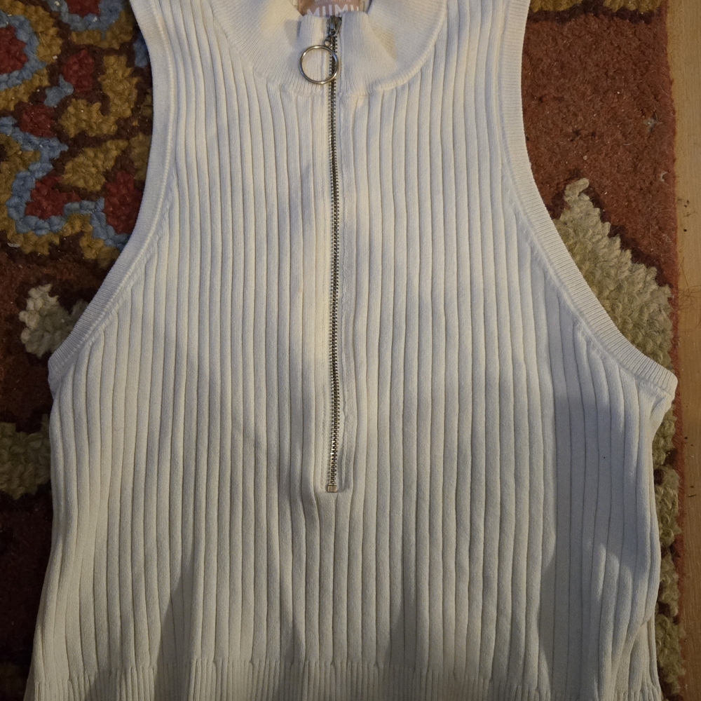 Show Me Your Mumu White Ribbed Sleeveless Top